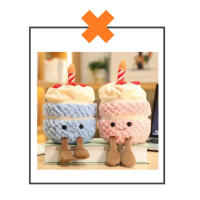 Kawaii knuffel cupcake lichtblauw